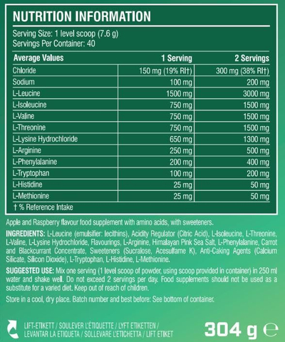 Aminoacide XTEND® EAA 40 Serv. Apple and Raspberry, 304g