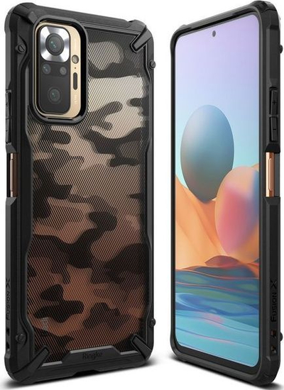 Kornizë mbrojtëse Ringke Fusion X Xiaomi Redmi Note 10 Pro Camo, e zezë