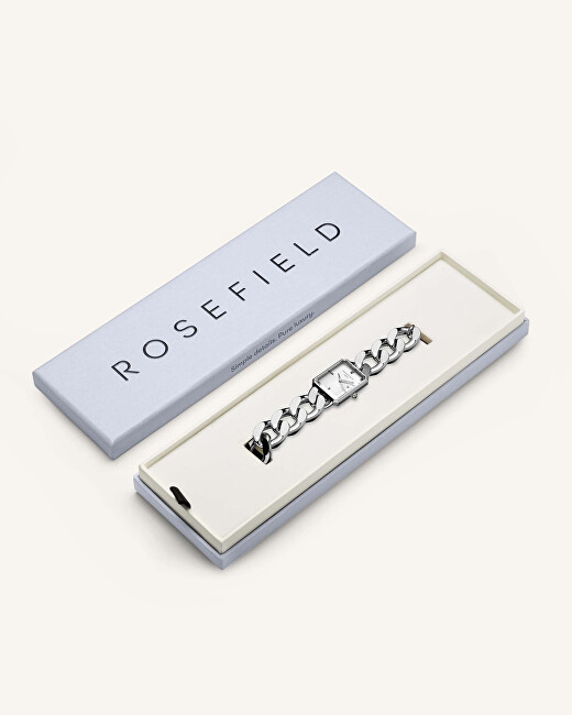 Orë dore për femra Rosefield The Octagon XS Studio Silver SWSSS-O56, e argjendtë