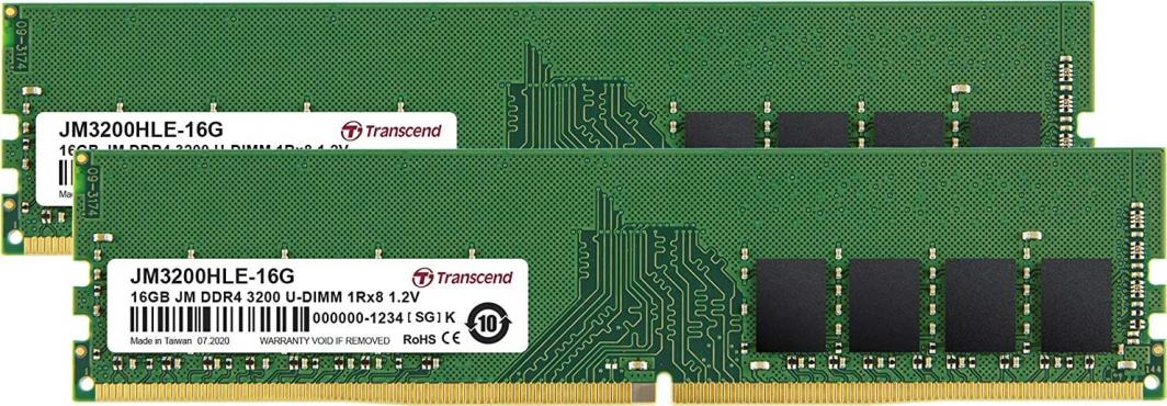 Memorie Transcend JetRam, DDR4, 32 GB, 3200 MHz, CL22, JM3200HLE-32GK Memorie Transcend JetRam, DDR4, 32 GB, 3200 MHz, CL22, JM3200HLE-32GK