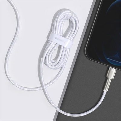 Kabllo BASEUS Cafule Series, USB-C - Lightning, M/M, 20W, 2m, e bardhë