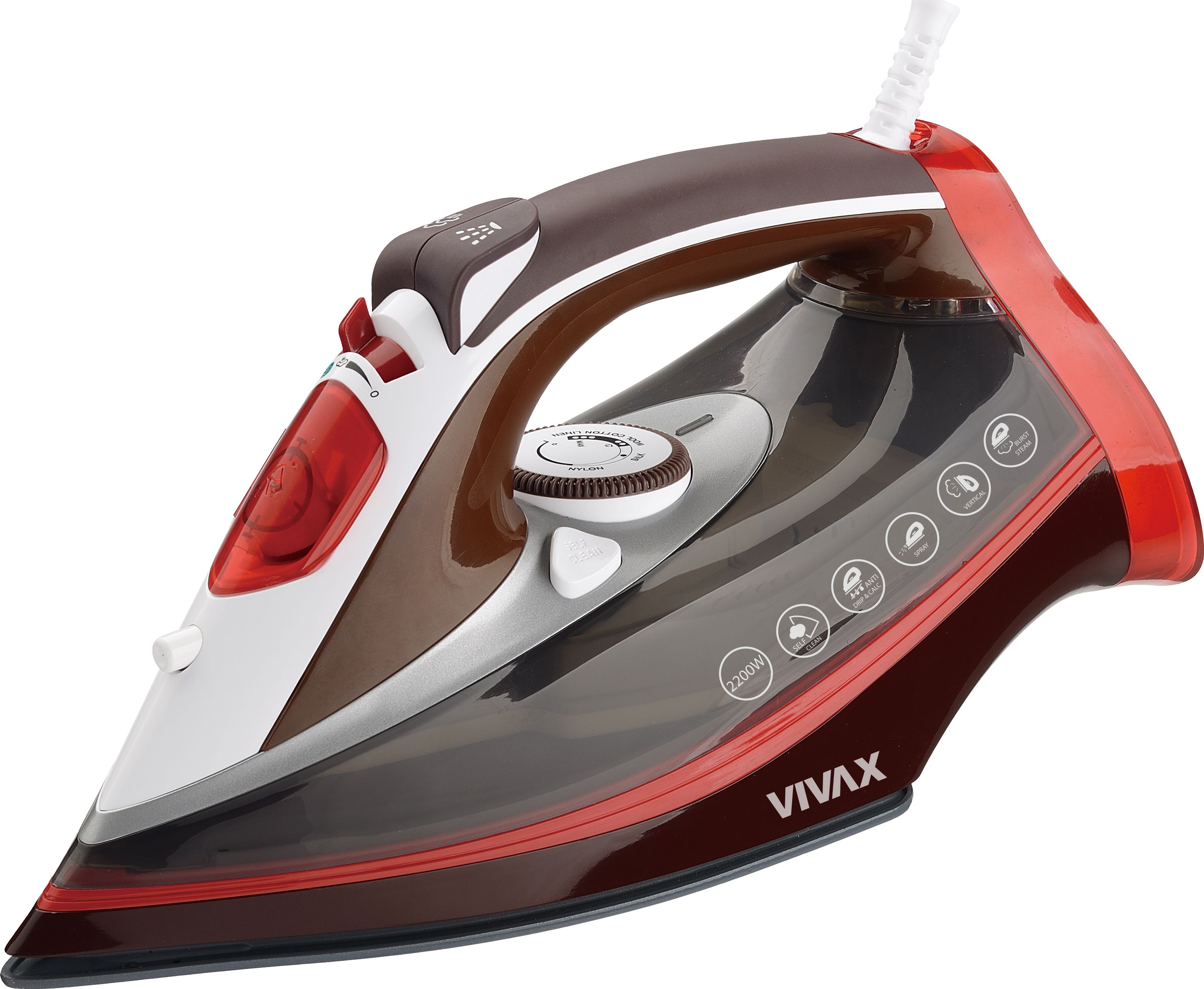 Hekur për hekurosje Vivax IR-2201CC, 2200W, i kuq