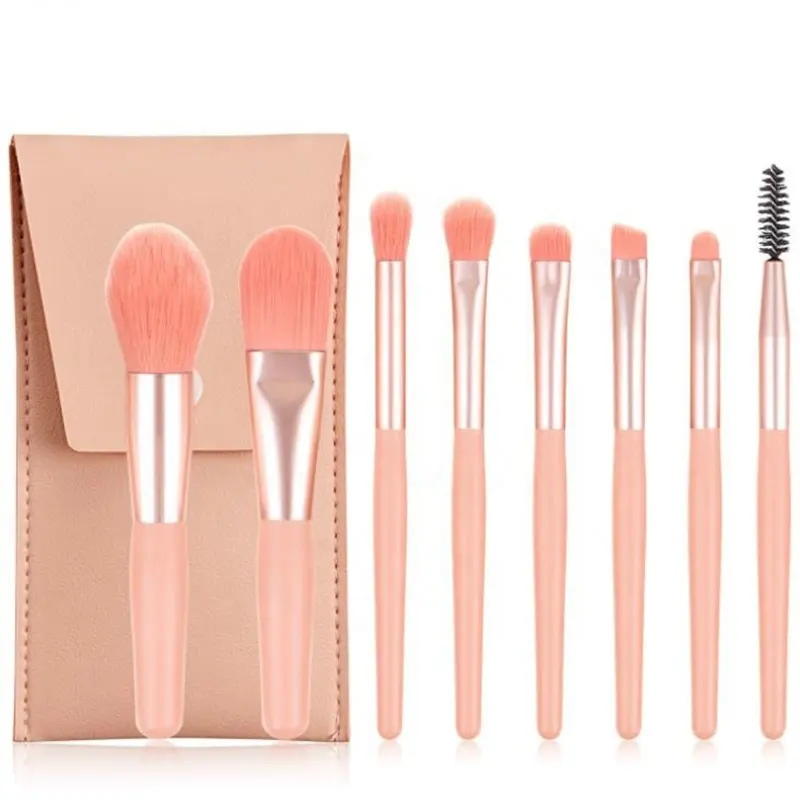 Set - brusha për grim Nrubi BGR,  8 brusha, rozë