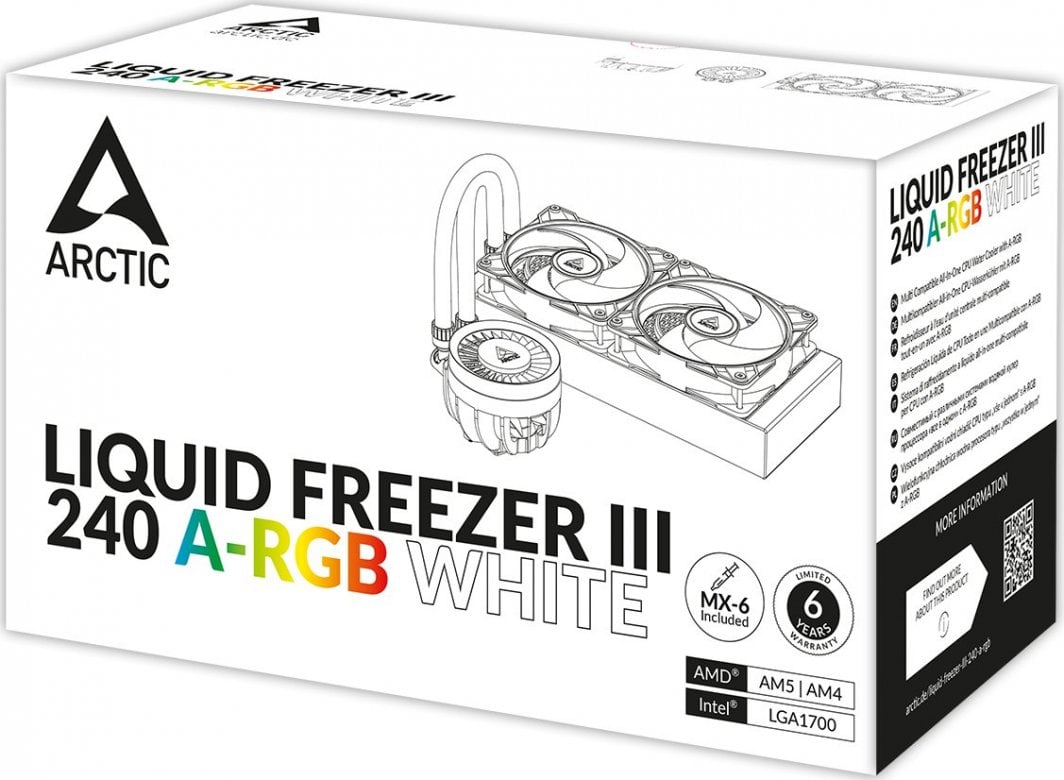 Ладилник Arctic Liquid Freezer III 240 A-RGB, бел