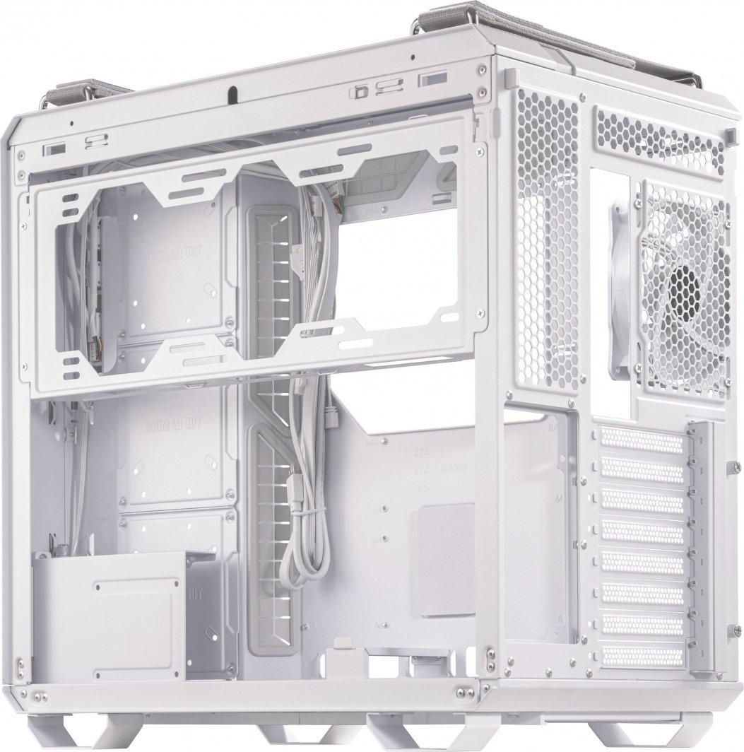 Куќиште за компјутер Asus TUF Gaming GT502 PLUS TG ARGB, бело, Midi Tower