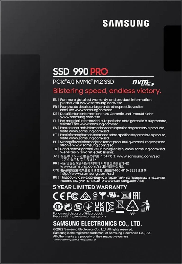 Disk SSD Samsung 990 PRO, 2TB M.2 2280