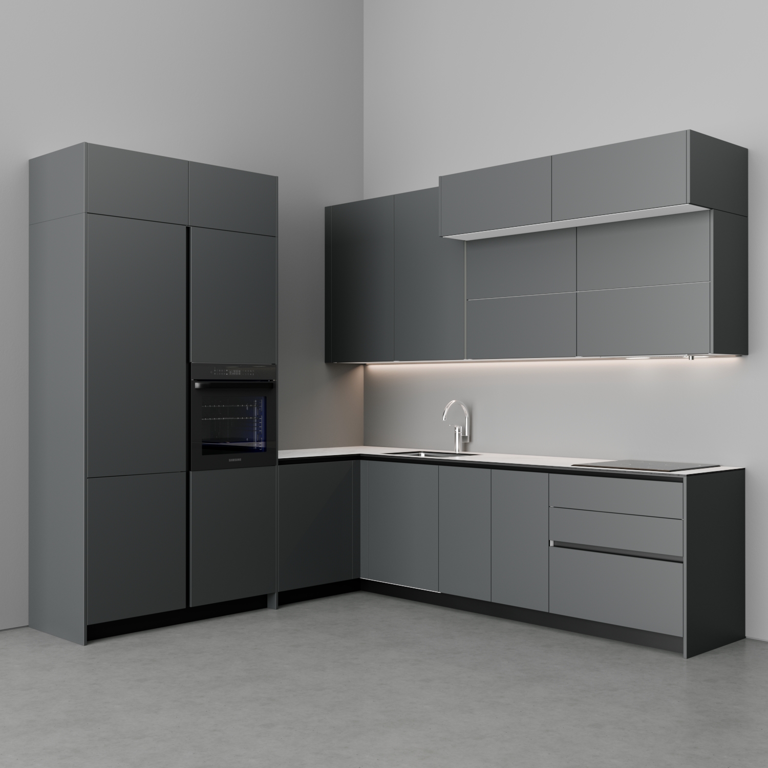 Kuzhinë IMMIGRAND SYSTEMS, Këndore, Graphite