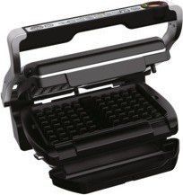 Grill elektrik Tefal Opti Grill GC716D12, 2000W, 600cm², i argjendtë / zi
