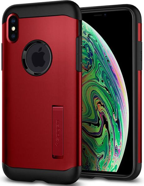 Mbështjellëse Spigen Slim Armor për iPhone XS Max, e kuqe