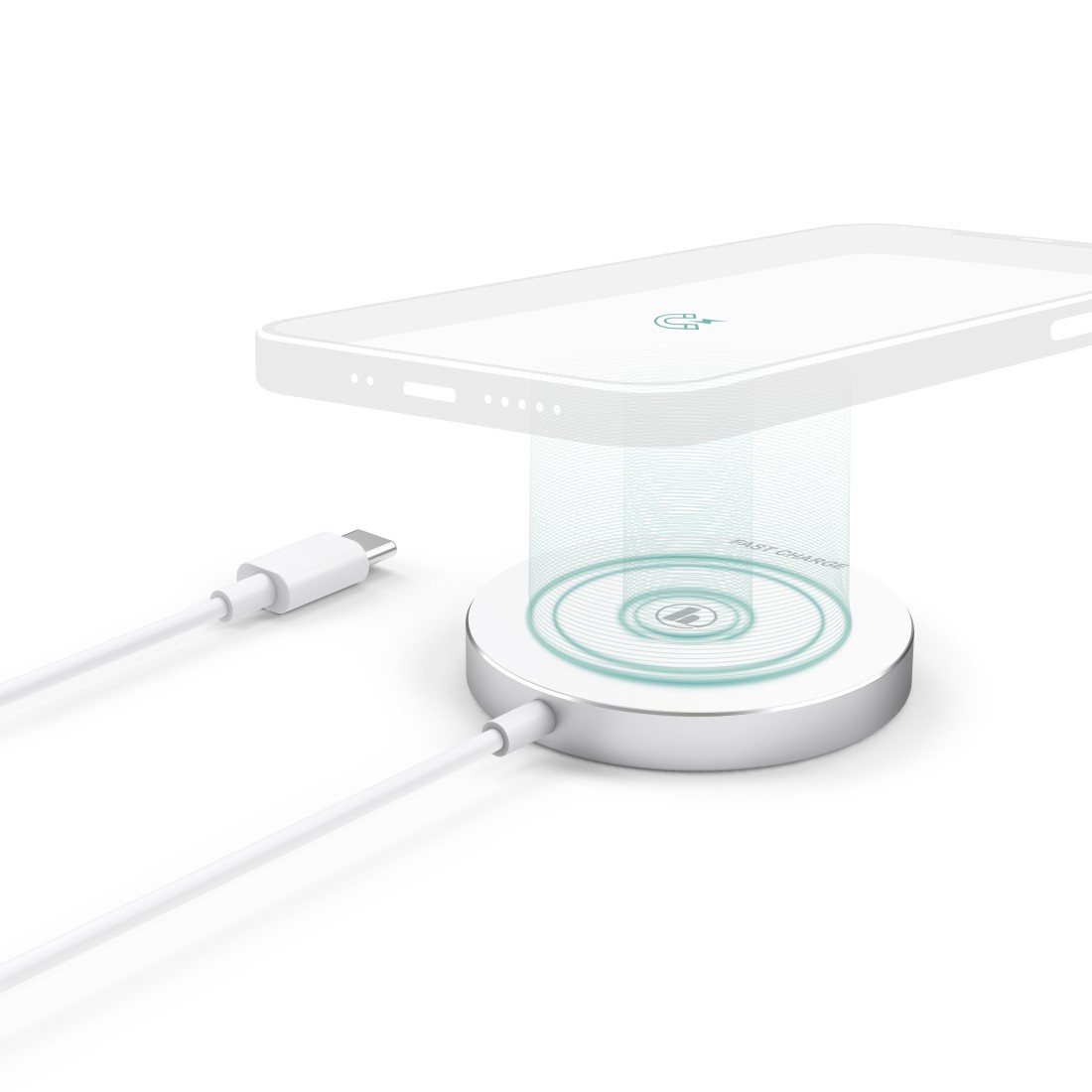 Karikues Hama Wireless Turbo Fast Charge "MagCharge FC15", 15W, e bardhë