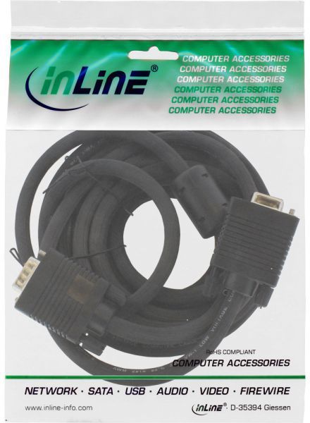 Kabllo InLine, D-Sub (VGA) - D-Sub (VGA), 1m, e zezë