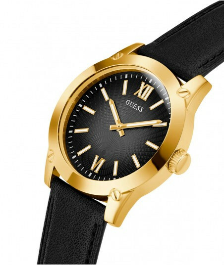 Orë dore për meshkuj Guess Crescent GW0628G2, e zezë