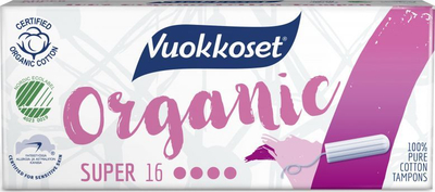 Tamponë Vuokkoset100% BIO Super, 16 copë
