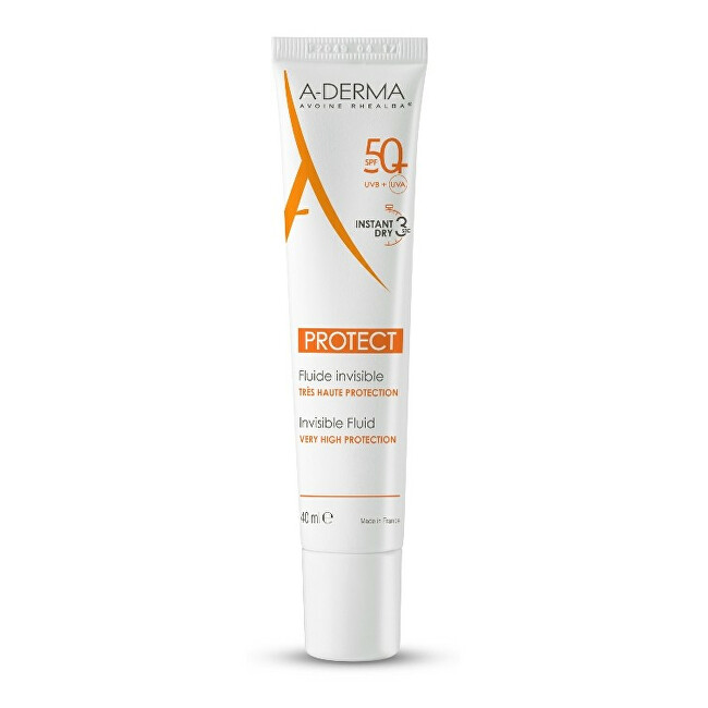 Lëng mbrojtës për lëkurë të përzier dhe të yndyrshme A-Derma SPF50+ Protect (Invisible Fluid), 40 ml