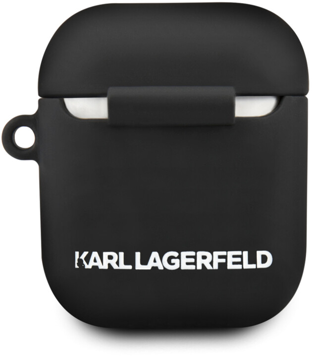 Mbrojtëse silikoni KARL LAGERFELD për Apple Airpods, e zezë