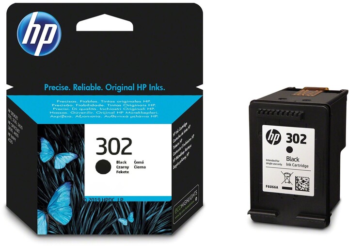 Ngjyrë për printer HP F6U66AE, e zezë, nr.302