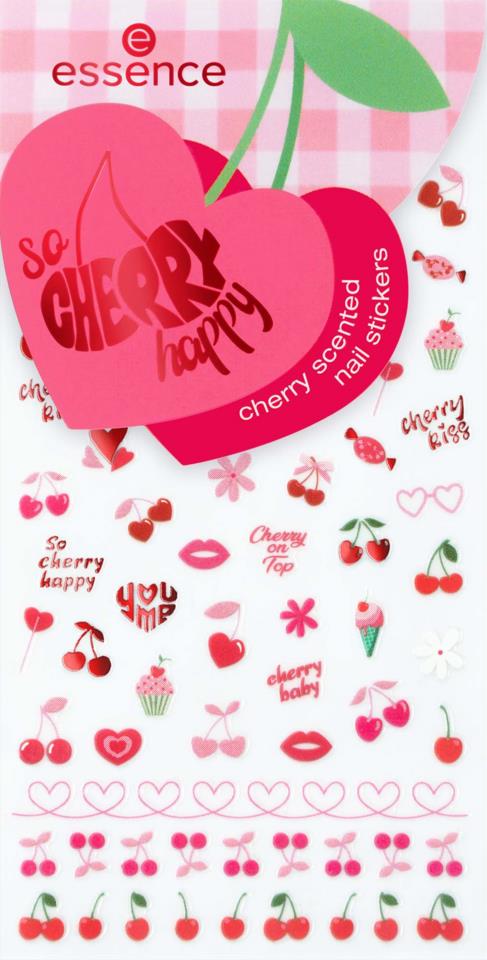 Ngjitëse për thonjë Essence So Cherry Happy Cherry Scented, 01 With Extra Cherries Please, 78 copë