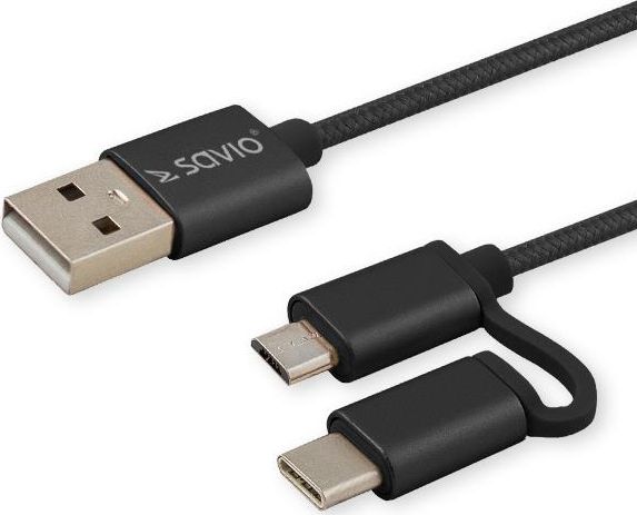 Savio CL-128 USB Кабел USB 2.0, 1 m, USB A до USB C/Micro-USB