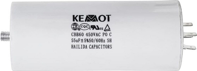 Kondensator Kemot 60uF 450V për motor njëfazor 