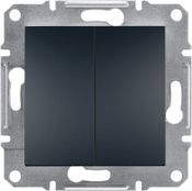 Schneider Electric Asfora 2-Гански Прекинувач на Копче, Антрацит