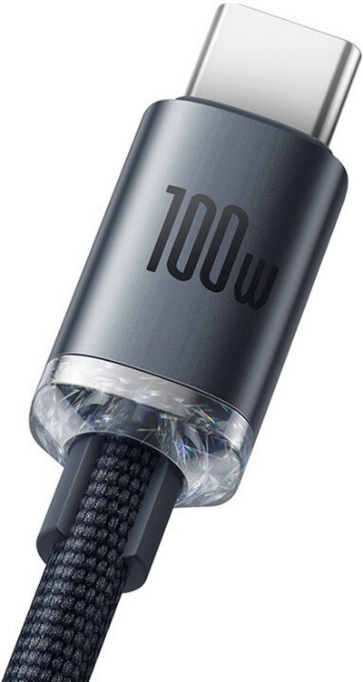 Kabllo karikimi / të dhënash Baseus Crystal Shine Series USB-A - USB-C, 100W, 2m, e zezë