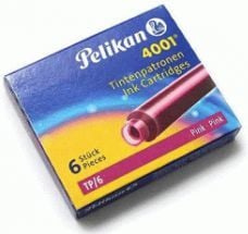 Patrona të shkurtër për stilolaps Pelikan TP/6, set 6 copë, rozë