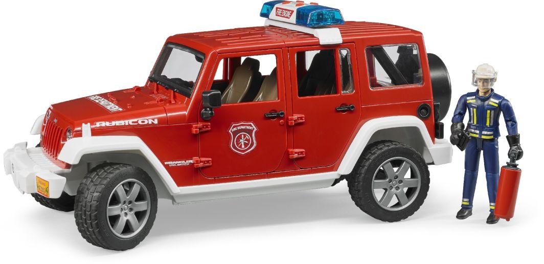 Lodër makinë zjarrfikësash Bruder Professional Series Jeep Wrangler Unlimited Rubicon, e kuqe