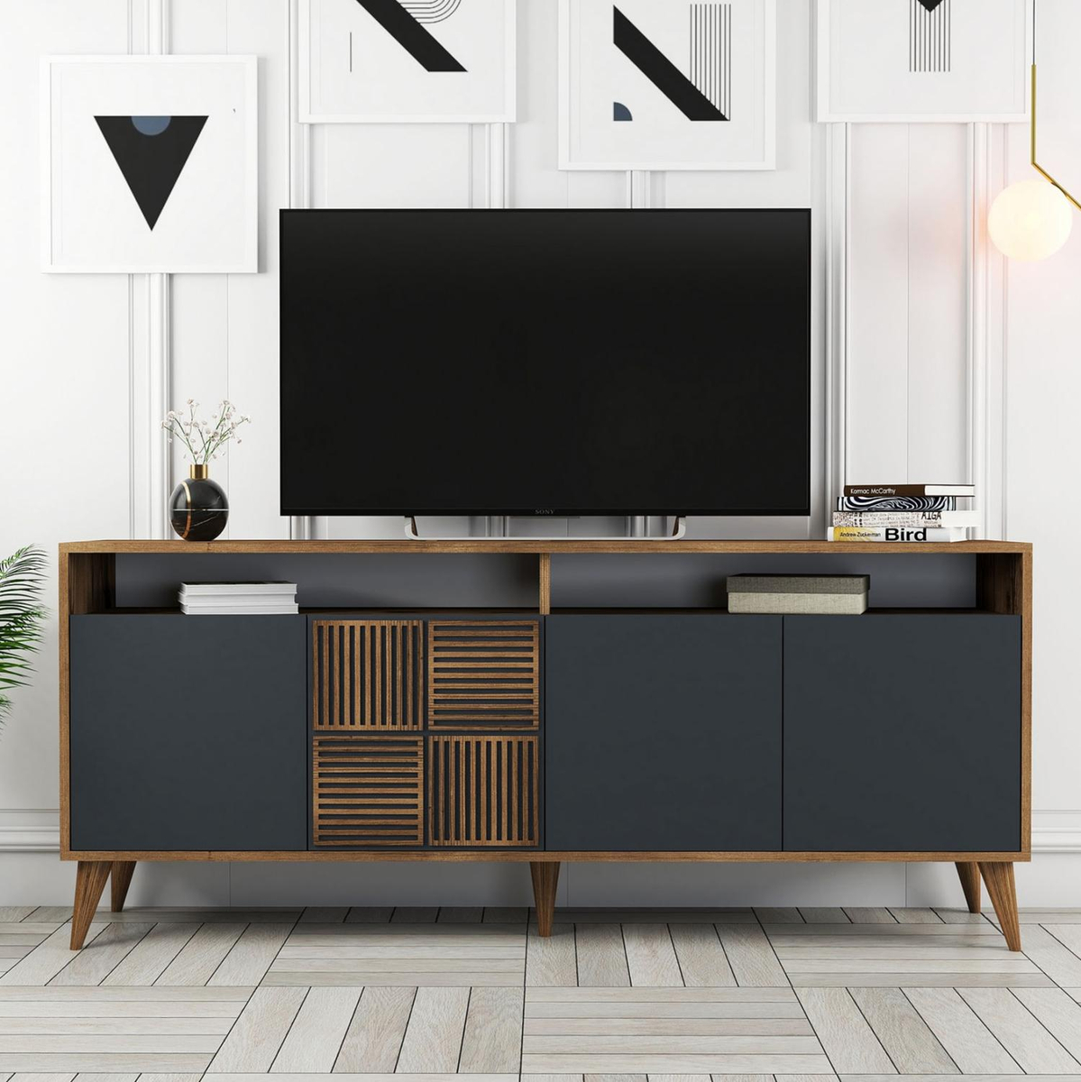 Komodë melamine 180×35×78.6 cm (HM9431.01), gri
