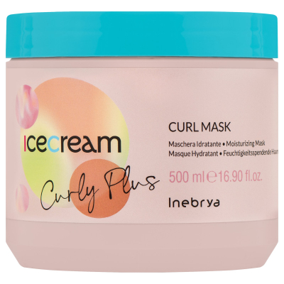 Maskë për flokë kaçurrela Inebrya Ice Cream Curly Plus, 500 ml