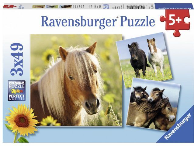 Puzzle Ravensburger Lovely Horses (080113), 3 x 49 elemente Puzzle Ravensburger Lovely Horses (080113), 3 x 49 elemente