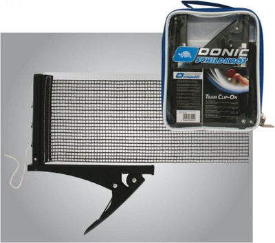 Rrjetë për tabelë ping-pongu The Team Clip-On Donic, universale