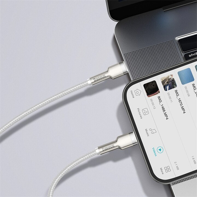 Kabllo BASEUS Cafule Series, USB-C - Lightning, M/M, 20W, 1m, e bardhë
