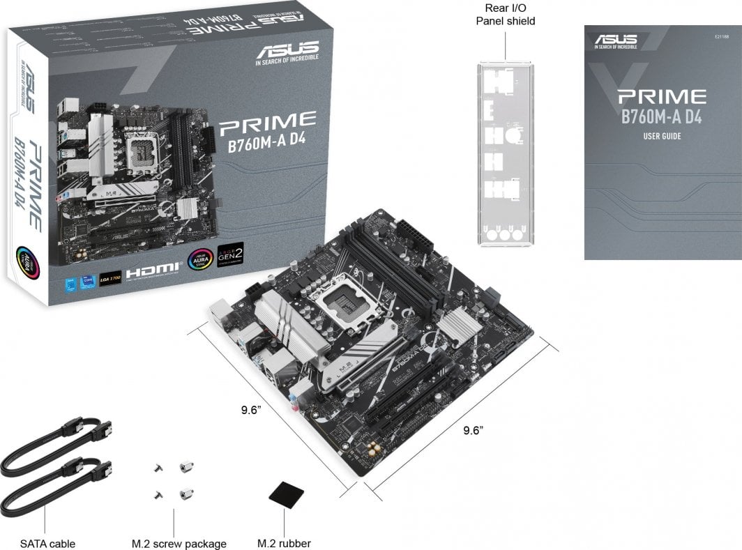 Pllakë amë ASUS Prime B760M-A D4-CSM, Intel B760, Socket 1700, 4 slota, ATX