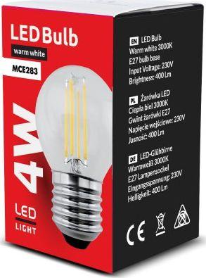 Poç filament Maclean Retro Edison (MCE283), LED, E27, 4W, 230V, i bardhë 