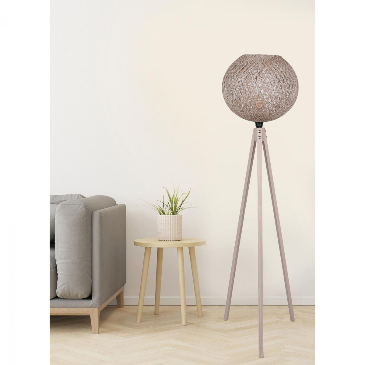 Llambë dyshemeje druri + litar Ø38×145 cm (HM7376.01)