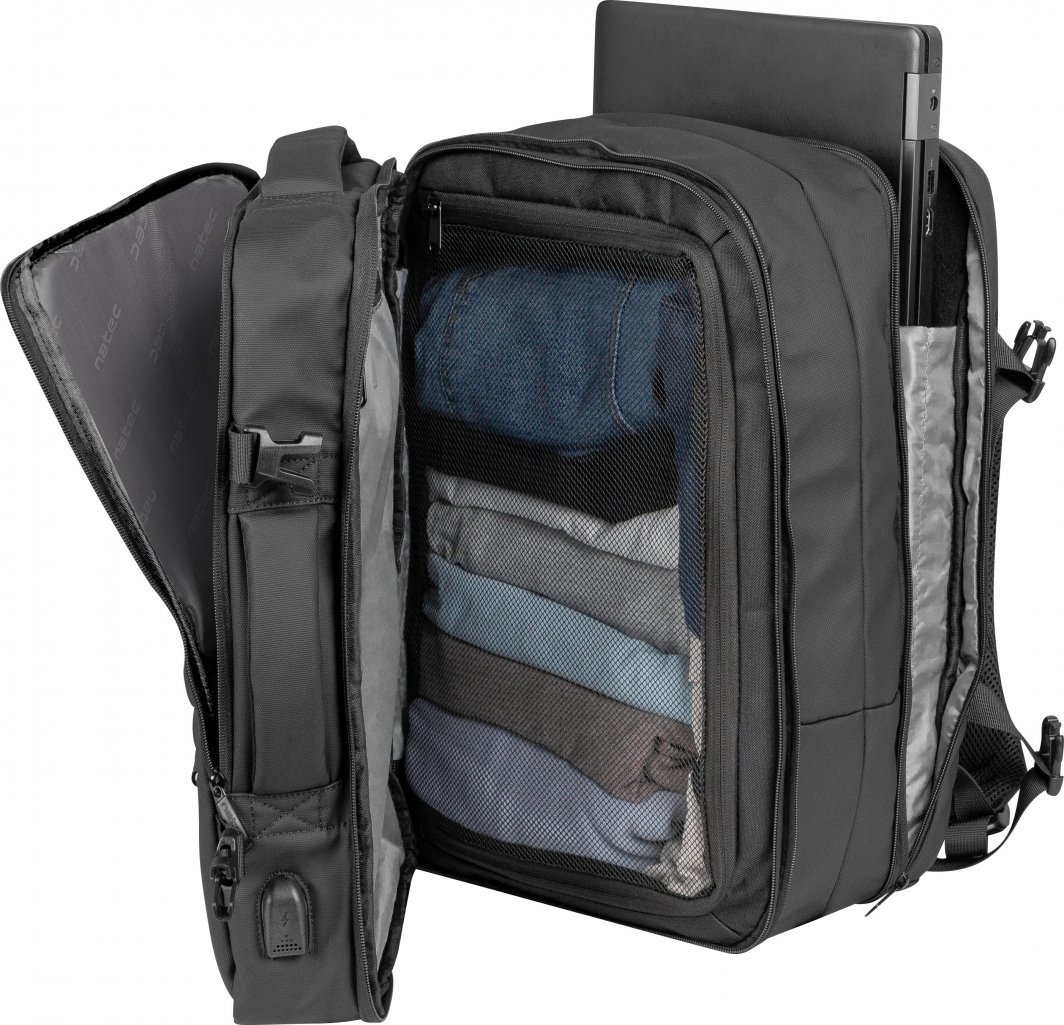 Çantë shpine për laptop Natec CAMEL PRO, 17.3", e zezë