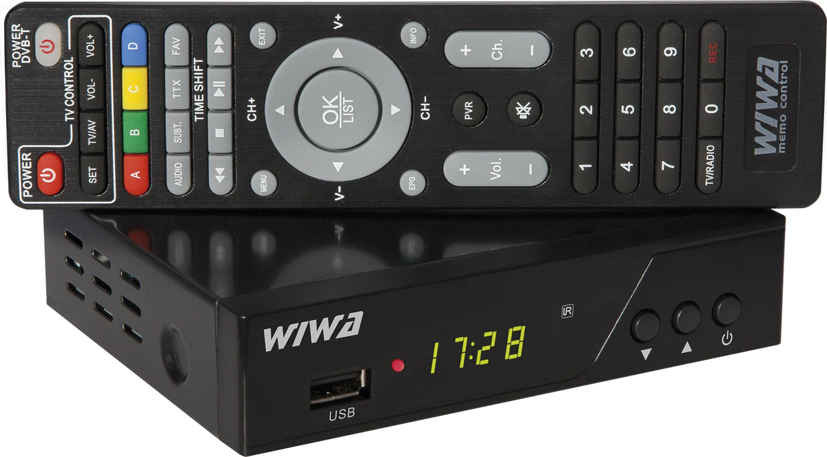 Telekomandë TV Wiwa H.265 Pro DVB-T2. USB 2.0, 576p, 720p, 1080i, 1080p, DVB-T, DVB-T2
