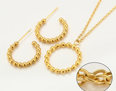 Set - qafore + vathë Xuping të praruara në ar 24 karatësh QVXAA