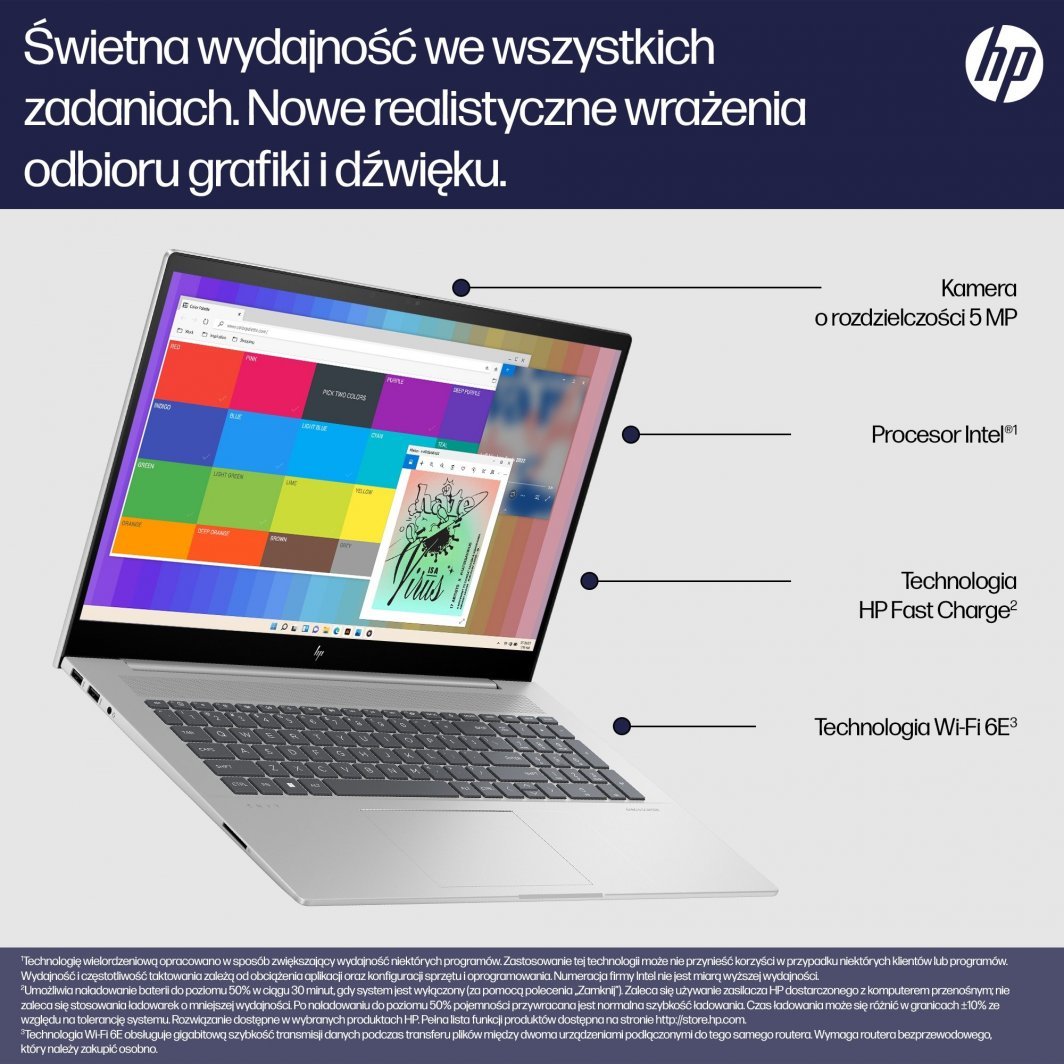 Laptop HP Envy 17-cw0229nw, 17.3", Intel Core i5 13500H, 16 GB RAM, 512 GB SSD, i argjendtë