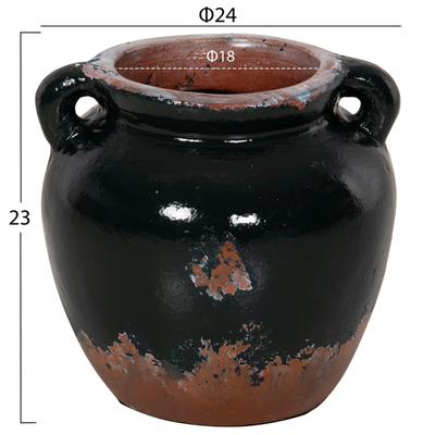Vazo dekorative Φ24x23Hcm (HM4380), zezë