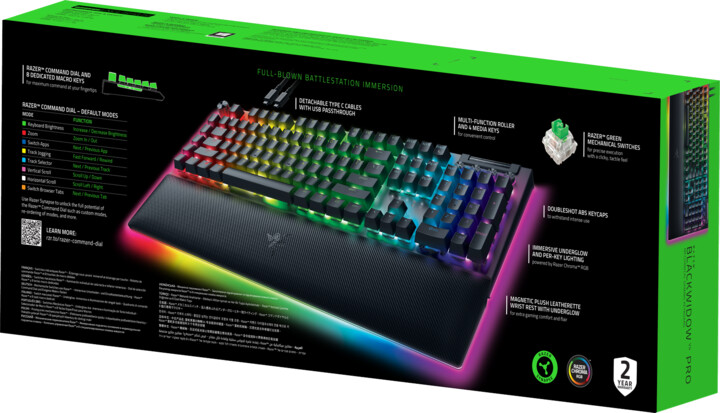 Tastierë Razer BlackWidow V4 Pro, Razer Green, US