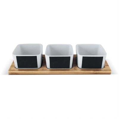 Pjata servimi porcelan 3 copë Lamart LT9019, të bardha