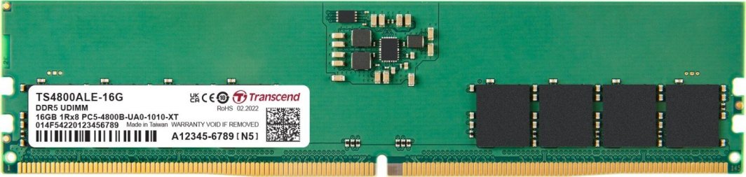 Memorie Transcend JetRam, DDR5, 8 GB, 4800 MHz, CL40, JM4800ALG-8G Memorie Transcend JetRam, DDR5, 8 GB, 4800 MHz, CL40, JM4800ALG-8G