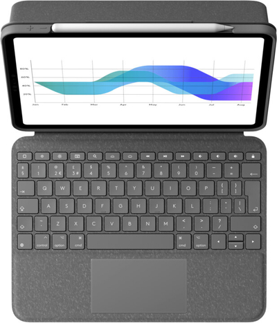 Mbrojtëse Logitech Folio Touch me tastierë për Apple iPad Pro 11 " (gjenerata 1,2,3), UK, e hirtë