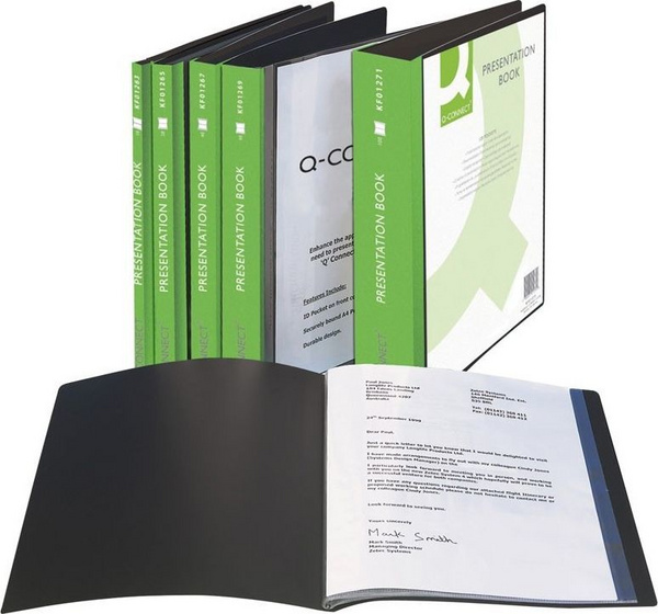 Dosje prezantimi Q-Connect, A4, e zezë