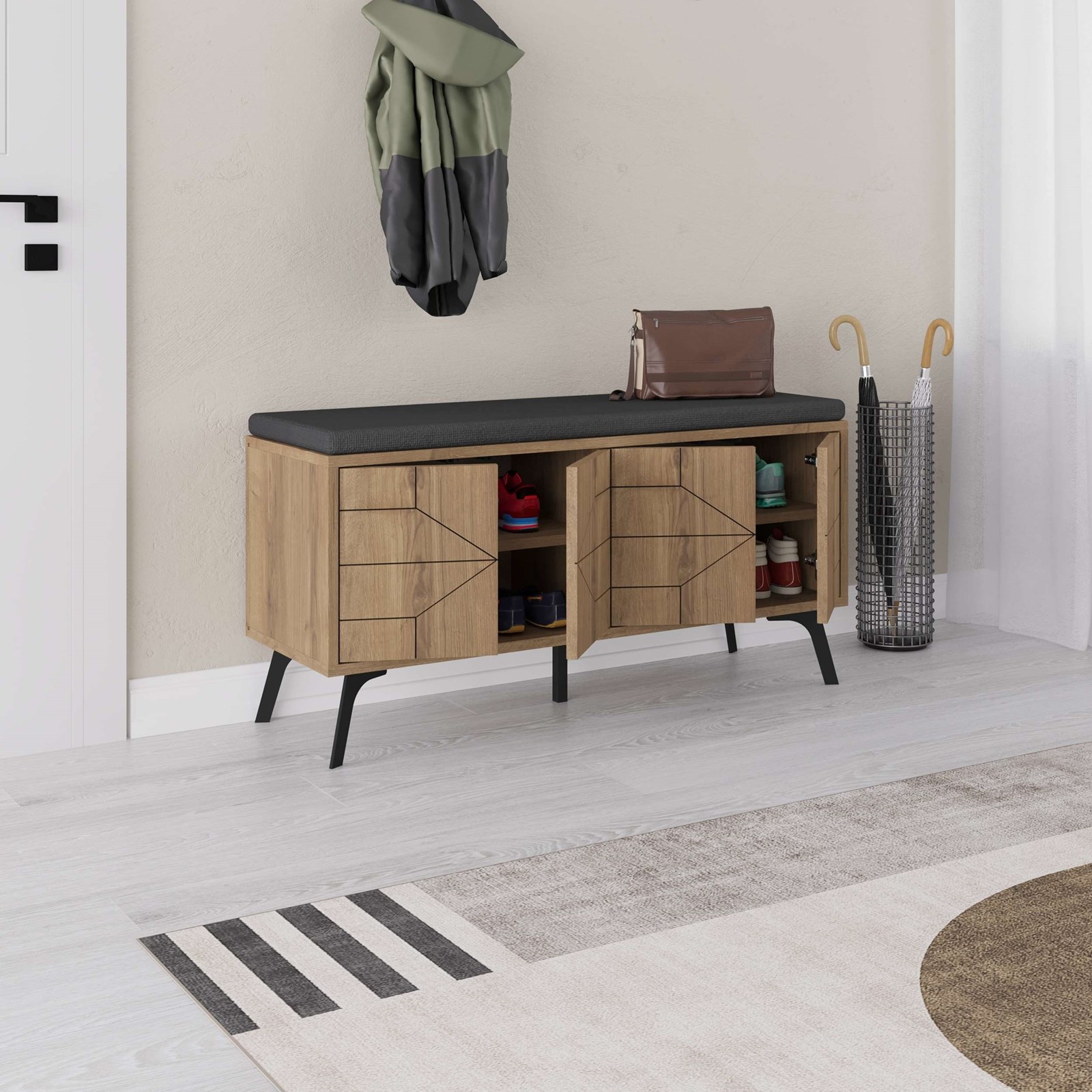 Stol për koridor Decortie Dune 55x107x35cm, kafe
