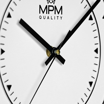Orë muri MPM Quality Horizons E01.4369.23, e bardhë/bezhë