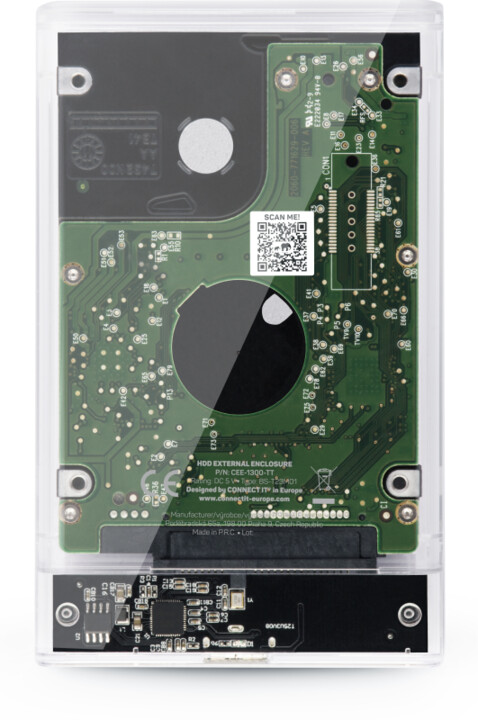 Kuti e jashtme për hard disk Connect IT ToolFree, transparente