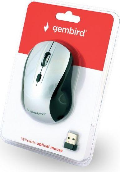 Глушец Gembird MUSW-4B-02-BS, wireless, USB, бело и црна