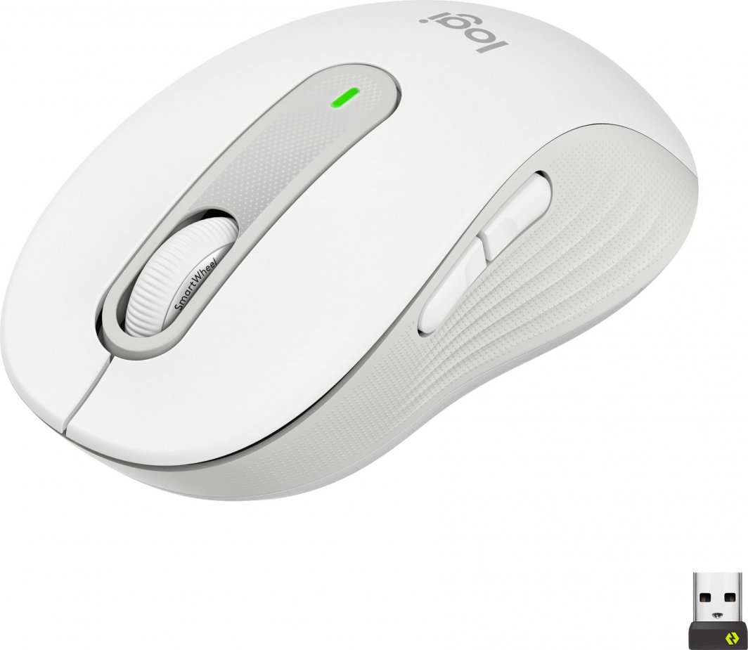 Maus Logitech M650, wireless, Bluetooth, USB, i bardhë dhe i hirt